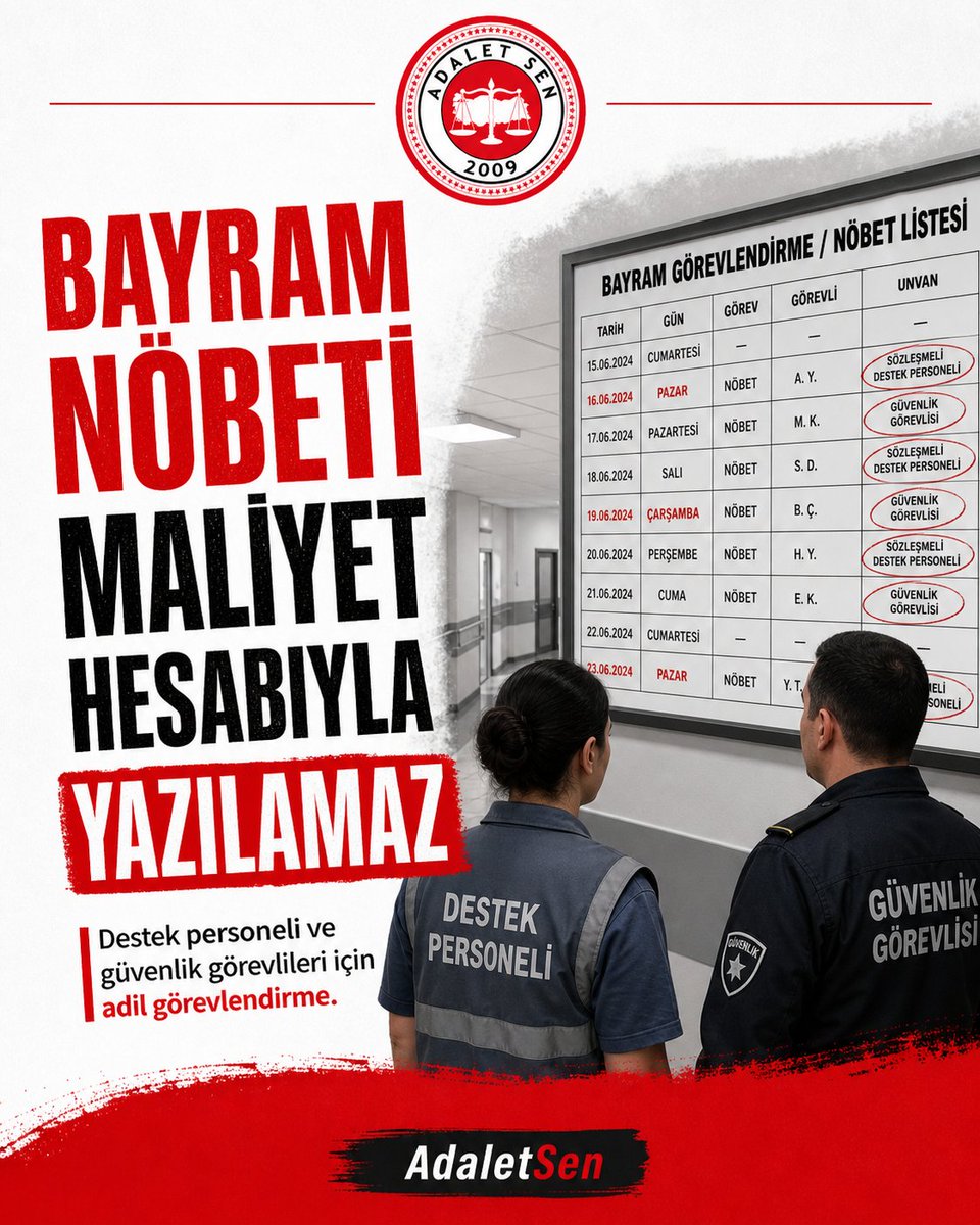 Adalet Sen Genclik Spor ve Yurt Çalışanları Şubesi tweet media