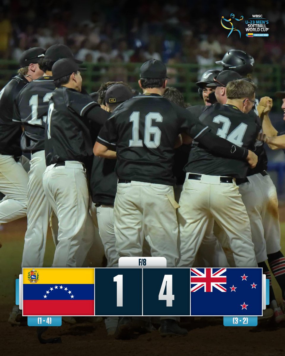 🇳🇿 New Zealand defeat Venezuela in dramatic fashion to clinch a spot in the Bronze Medal Game!
#SoftballWorldCupMU23