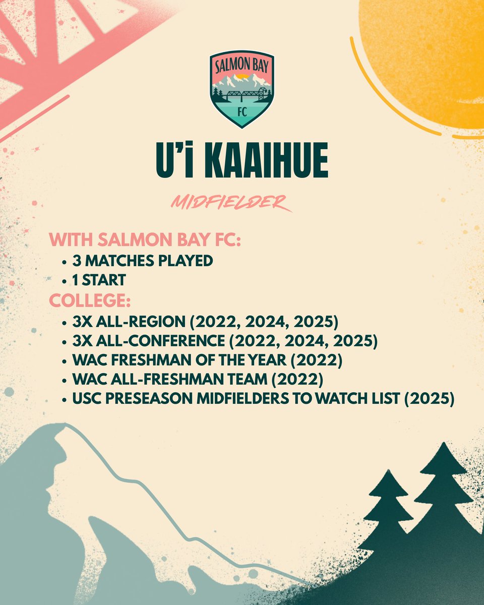 SalmonBayFC's tweet image. She earned her third career All-Region and All-Conference honors with the Redhawks as she scored seven goals and assisted five times while starting all 18 matches.

Help us welcome U’i back to Salmon Bay FC!

#BallardFC | #UpTheBridges