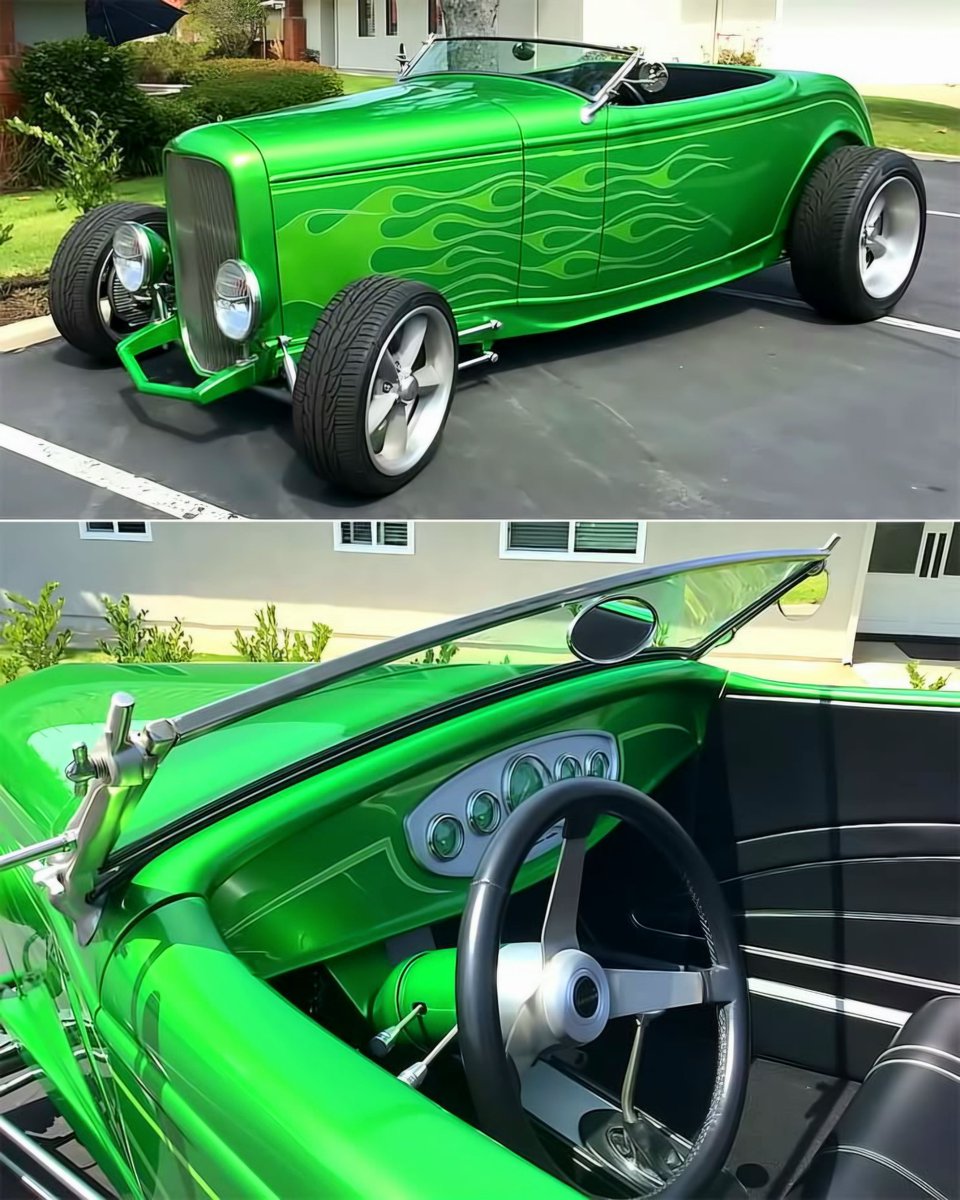 HappyMotorhead's tweet photo. Fun or Not?

This screaming lime-green '32 Ford Roadster with flame graphics just pulled up... are we blasting down the highway living our best life, or did Shrek buy a hot rod? 😂🔥

Fun or Not?

#HotRod #1932Ford #FunOrNot #GreenMachine https://t.co/rOxZS2VhDj