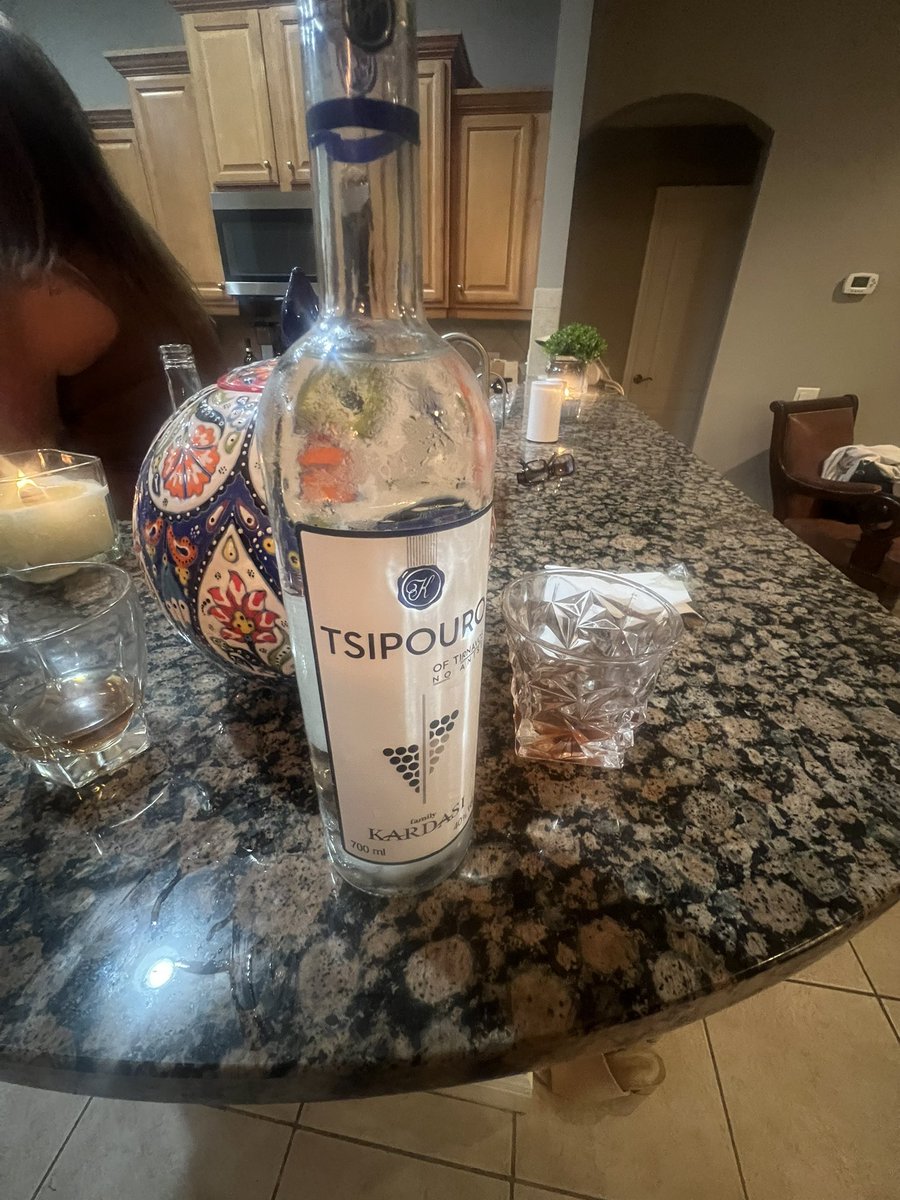 MrSoprano21's tweet image. After a long day on the water, we are now going to go off the deep end at my Buddy’s party. His house is loaded with a Greek specialty called: Tsipoiro. Pretty soon, I’ll be joining this big boy on the floor. Bottle is almost gone in 30 minutes. 😆 

#Tampa