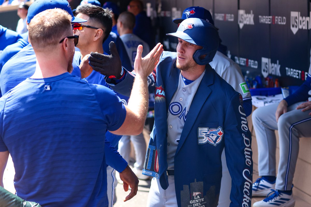 BlueJays's tweet photo. “That’s Kinda Chill” 

- Wise Words from Myles Straw 🥤 https://t.co/OyE2KoRuuC