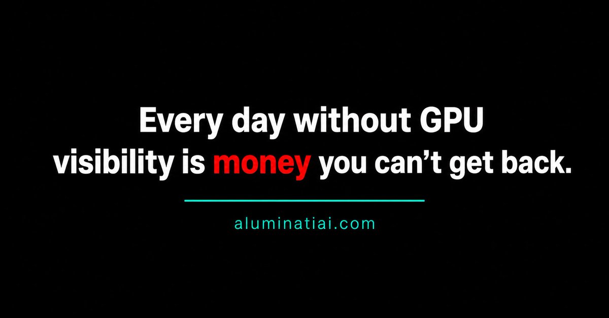 Aluminatiai's tweet photo. @Hemantkr1982 You already know the problem.
GPU bills with no breakdown. No attribution. No answers.
You looked at AluminatiAI. You saw what it does.
The only thing left is 60 seconds to install it.
Free trial is still waiting 👇
https://t.co/Lhqvj6YDmq
#GPUMonitoring #MLOps #AIInfra https://t.co/3toWTy5rOO