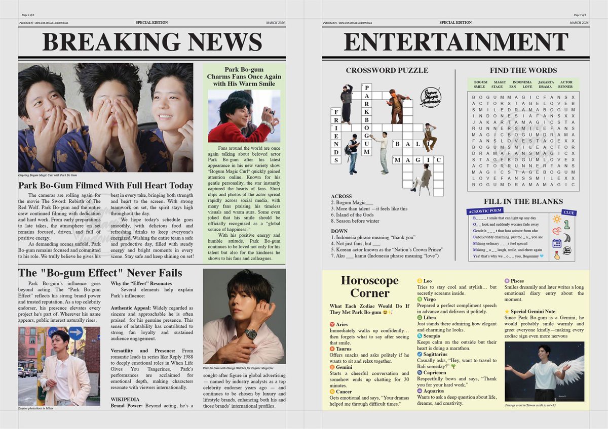 bogummagicID's tweet photo. The Bogum Magic Daily
March 2026 issue

#parkbogum https://t.co/iIRZ4py7vQ