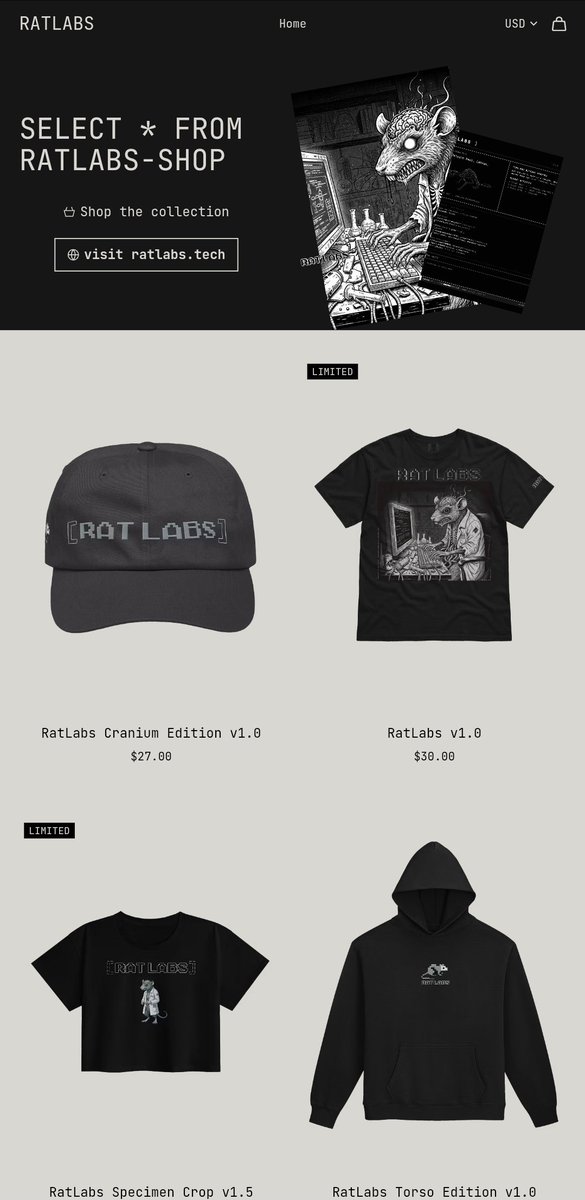 shiftmick's tweet image. Grab some nerd merch for you or fellow techs
ratlabs-shop.fourthwall.com
#nerd #merch #tech #shop