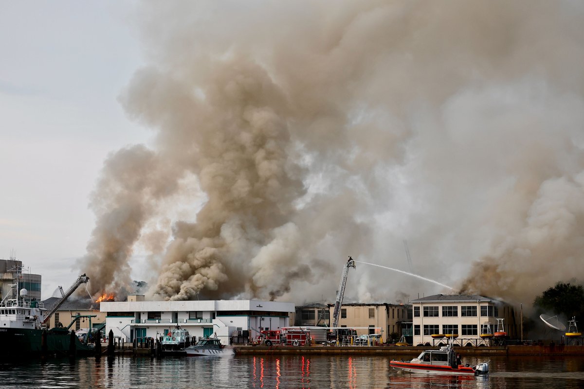 TB_Times's tweet photo. Photos from the 2-alarm fire at USF St. Petersburg.

The fire started at the Marine Science Lab, and the building is likely a "total loss."

Full story here: https://t.co/XoirHq9l4n https://t.co/GhiJ5uJwbn