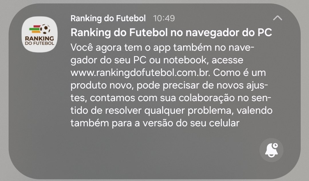 Novidade no aplicativo Ranking do Futebol