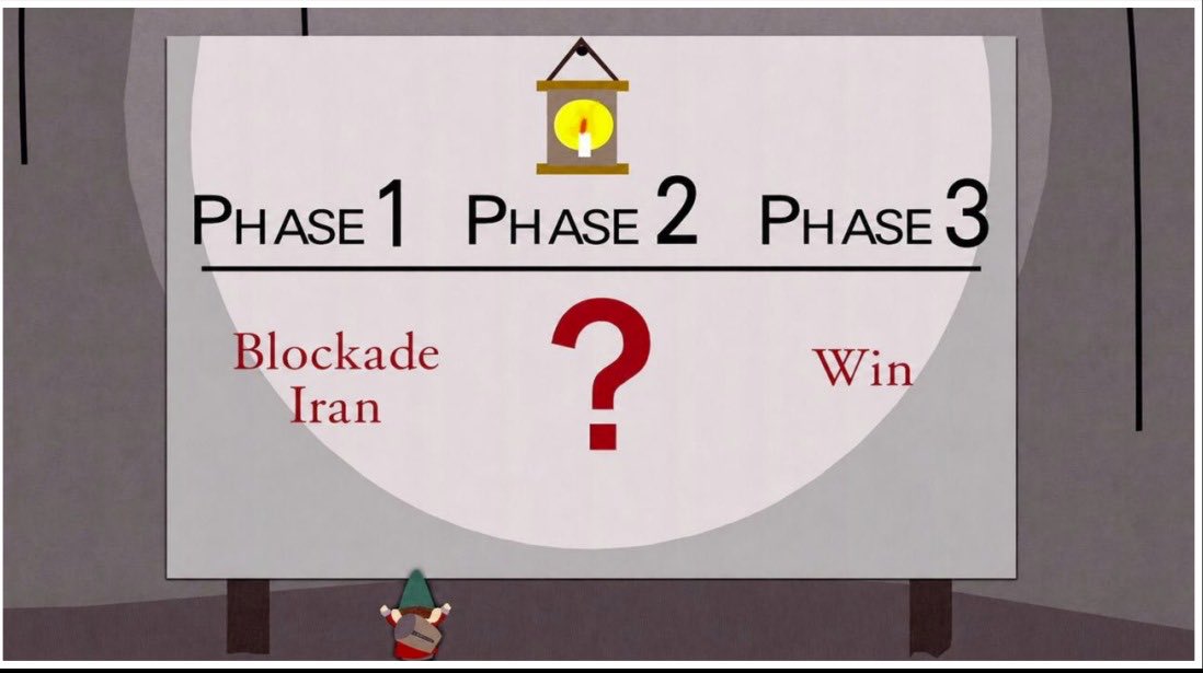 hkuppy's tweet photo. My buddy Chase at @pineconemacro killed me with his summary of Trump’s Iran plan🤣. Or lack of plan. We certainly share a similar view on this one. If you aren’t subscribed to his stuff, you’re missing out… https://t.co/6OJ1zP2IaA