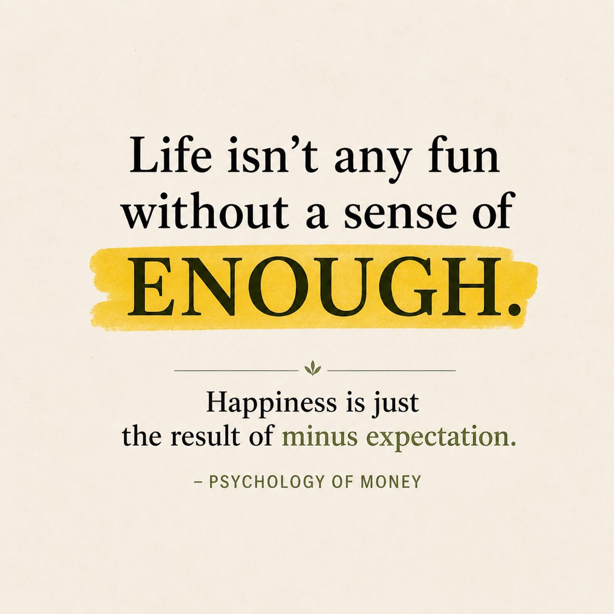 adamfexl's tweet image. “Enough” makes life lighter.
Happiness grows when expectations shrink.

— Inspired by The Psychology of Money

#PsychologyOfMoney #Enough #Happiness #ExpectLess #Gratitude #MoneyMindset