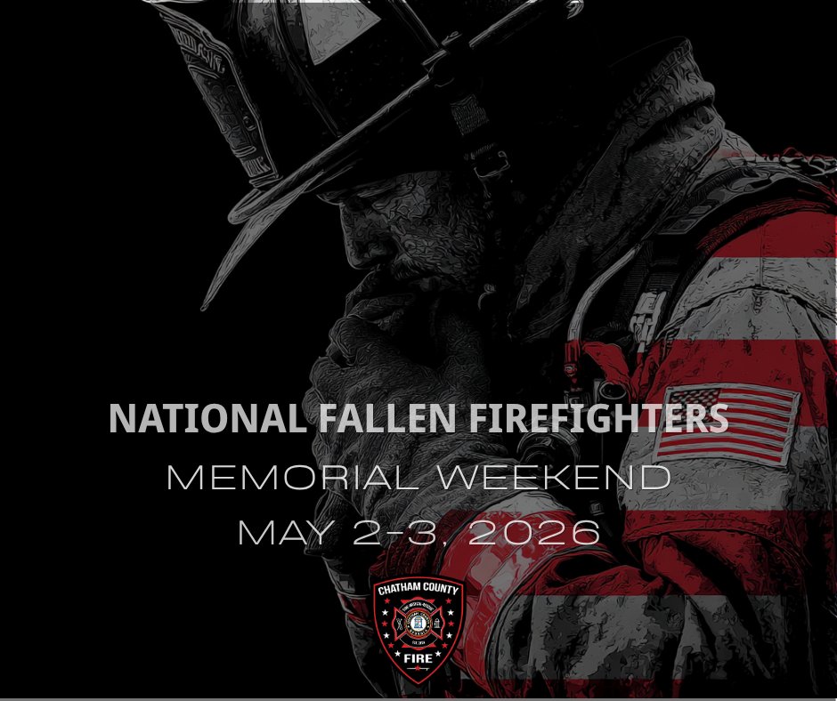 ChathamCoFire's tweet image. This weekend, we pause to honor the brave men and women who made the ultimate sacrifice in service to others during National Fallen Firefighters Memorial Weekend.
We ask everyone to take a moment to reflect and keep the families of the fallen in your thoughts.#RememberTheFallen