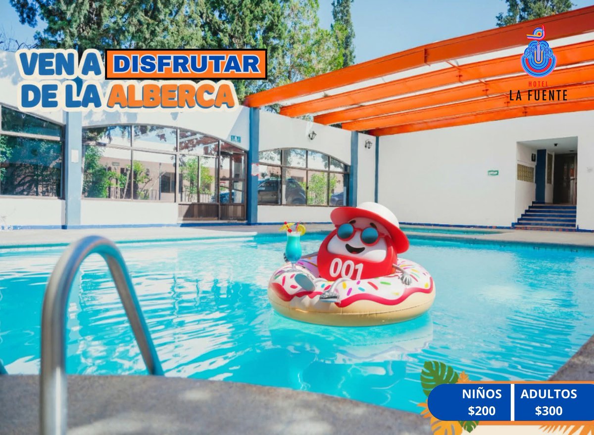 lafuentesalt's tweet image. Hay días que solo necesitas esto🏊‍♂️

Alberca disponible en Hotel La Fuente:
✅Toda la semana
✅De 10 am a 8 pm
✅Adultos $300
✅Niño $200

Ven cuando quieras☀️😎

#venteanadar #pooltime #diadealberca #LaFuente #Hotelesensaltillo
