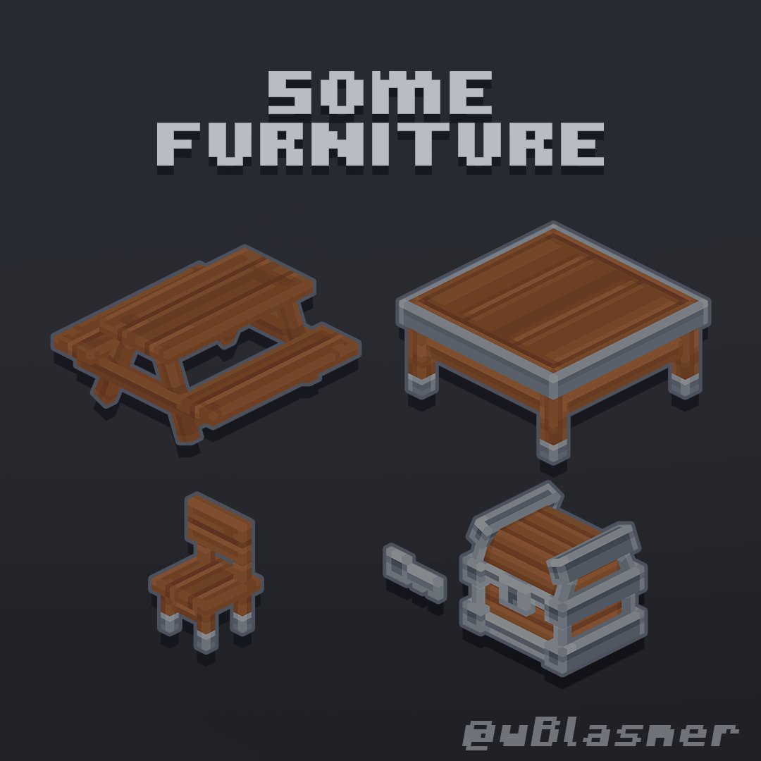 wBlasmer's tweet photo. Some Furniture🧱
#CMLcreators #Minecraft #Blockbench #pixelart https://t.co/LZkfITUbjI