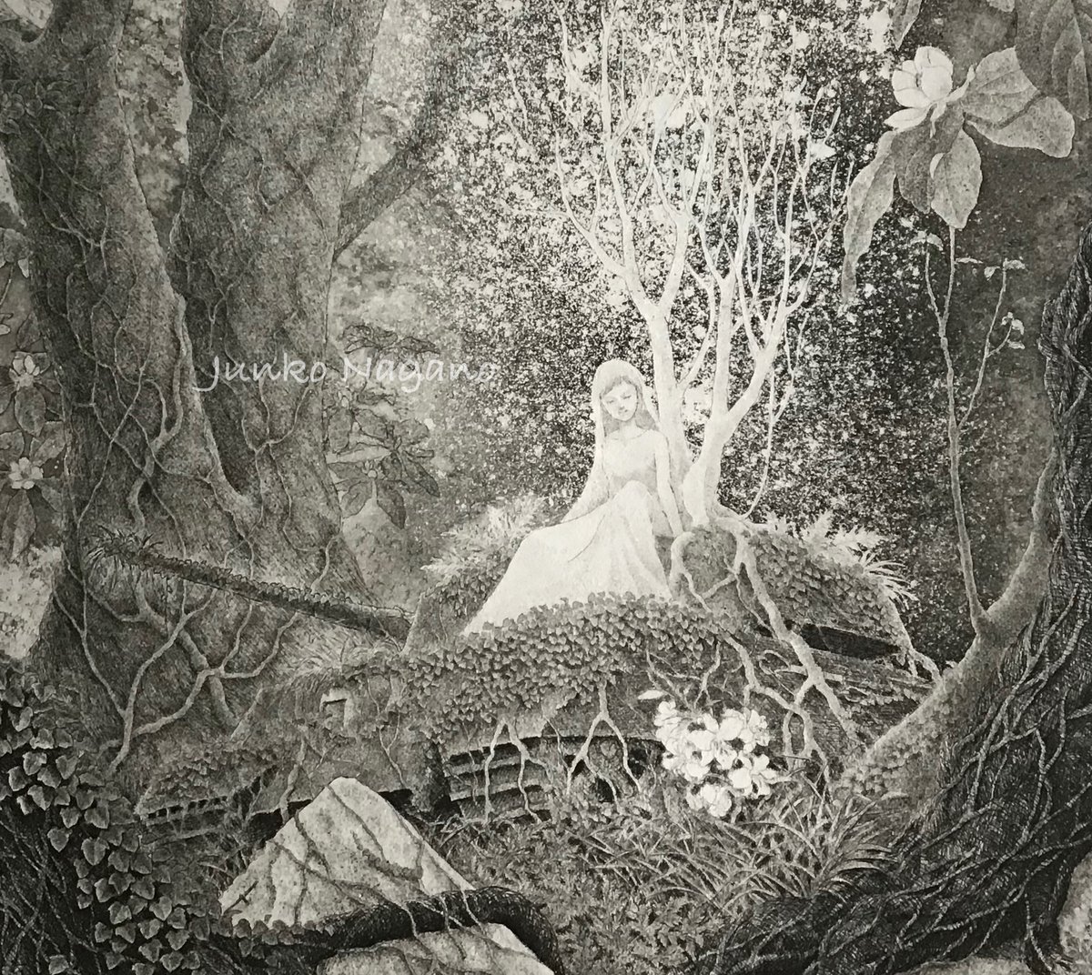 平和を願います🕊️
「約束の樹」(部分)2008年制作
#銅版画