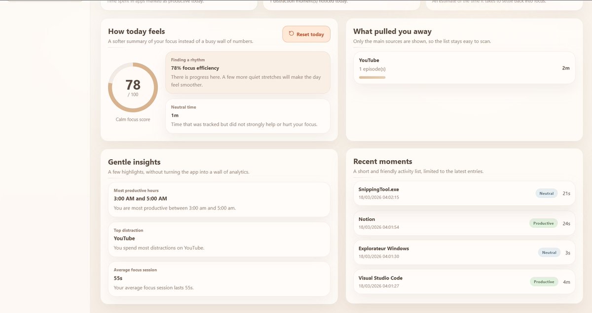 rynrtg's tweet image. Most productivity apps track everything about you.
Mine tracks nothing about you.
Just your focus. Fully offline.

 ryyn.gumroad.com/l/DistractionC…

#productivity #deepwork #focus