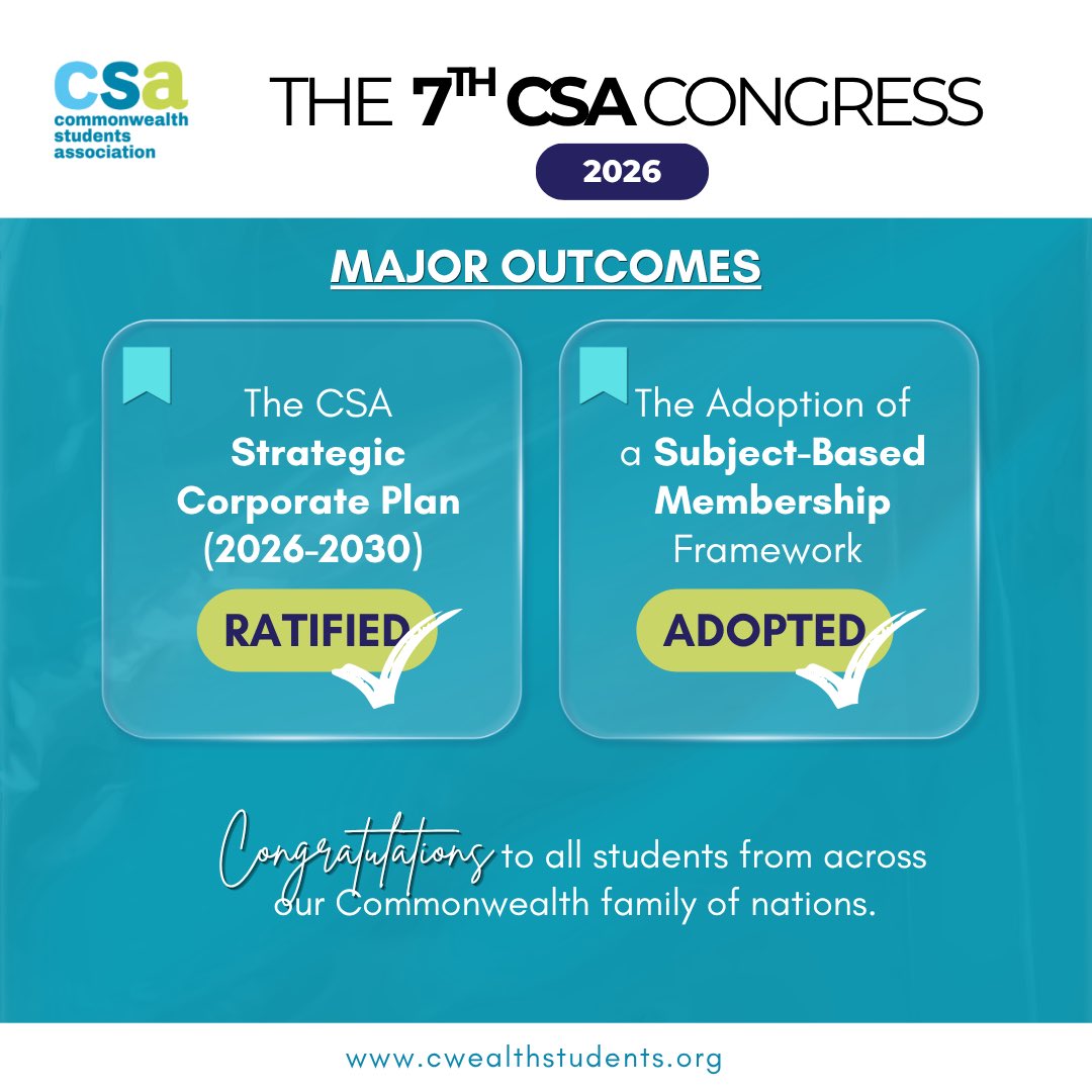 CwealthStudents's tweet photo. Congress voted 100%!!!

We extend our deepest appreciation to all Heads of Delegation. Thank you for your dedication to student development across the Commonwealth. https://t.co/8SslAqNpEE