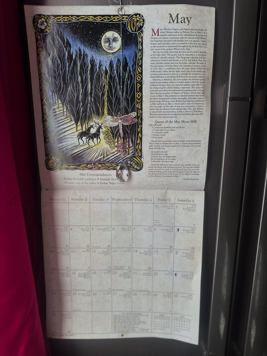 TheLighthouseCe's tweet image. Today’s reason to smile………new month means new page on my amazing witchy calendar thanks to @scoobydoowoo #Witch #Calendar #FlowerMoon #Manifestation xxx