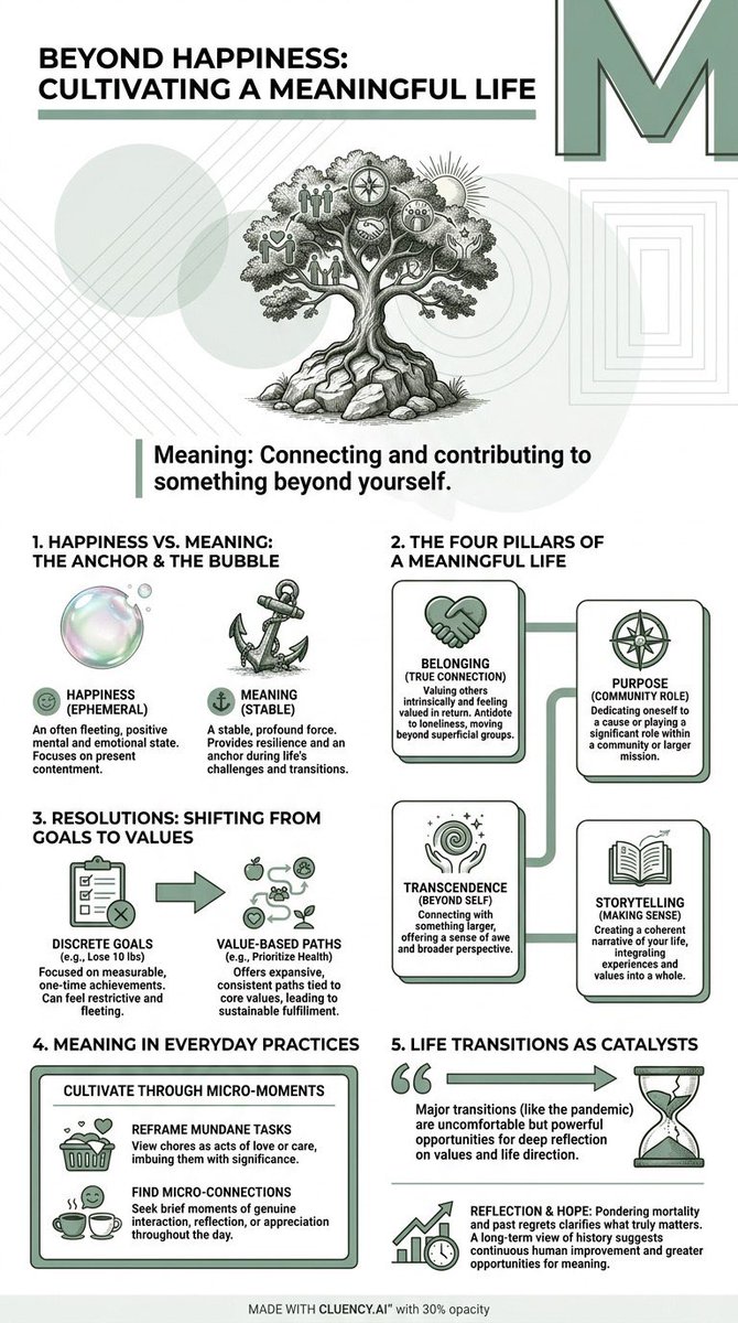 cluencyai's tweet image. .@TED talks about meaning vs happiness. Key insight: pursue meaning, not just happiness, for resilience &amp;amp; well-being. Anchors you through tough times. Made with @cluencyai

#MeaningOfLife #Wellbeing #TEDTalks #Happiness