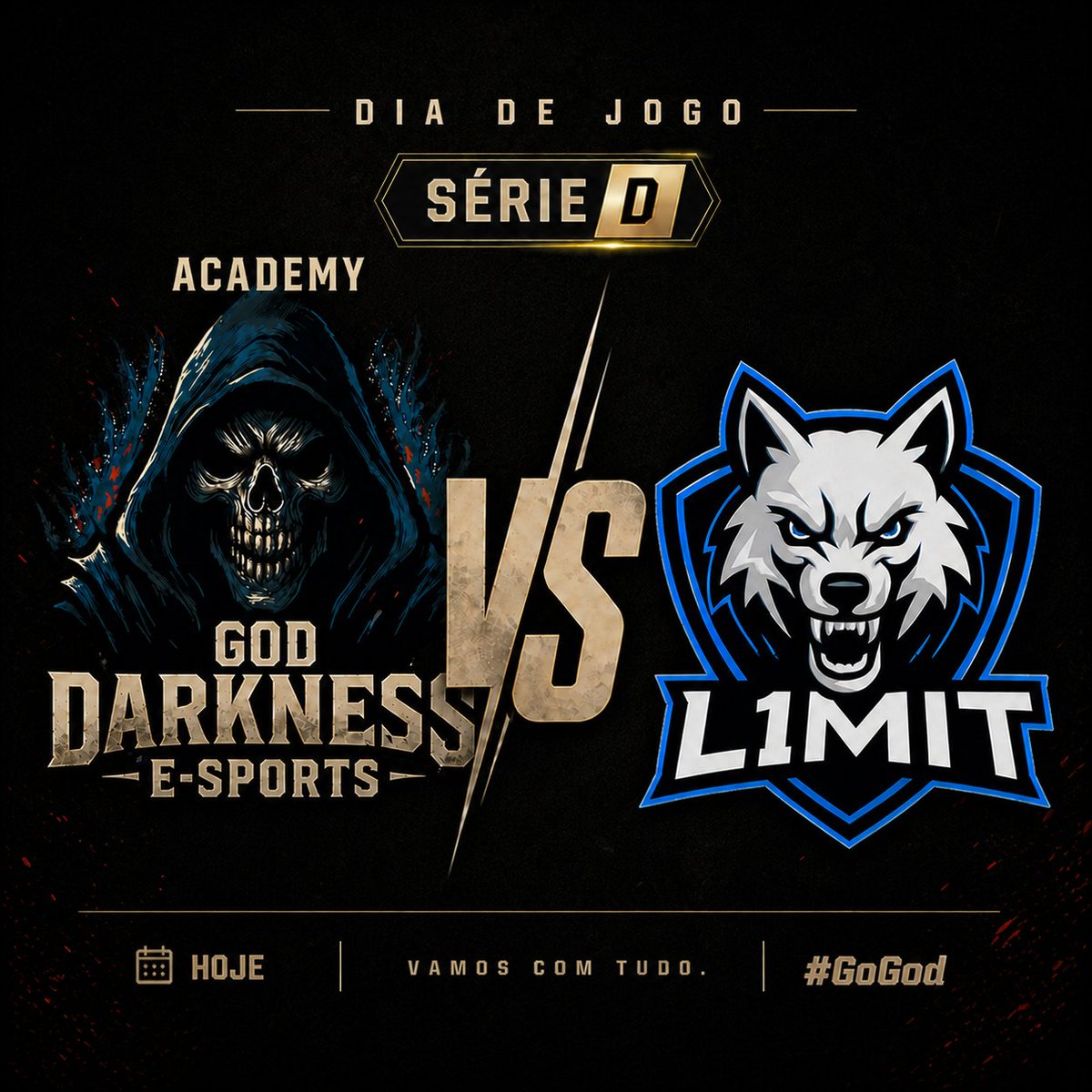 God_darkness21's tweet photo. HOJE TEM DOBRADINHA DA GOD! ⚔️⚔️

Nossas duas lineups entram em ação pra conquistar a sonhada liderança na tabela da @ligagalactica_ 
Nossa lineup principal as 20H https://t.co/ZkOIbQgzWV
Nossa lineup academy as 20H https://t.co/8v0zQK0SWr
Vem torcer e mandar aquele #GOGOD
🖤💀🔥 https://t.co/PhDIaoeNyQ