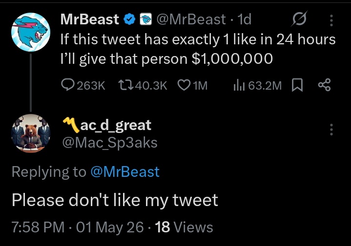 Mac_Sp3aks's tweet photo. @MrBeast please I won, give me my money https://t.co/mLbU8B7eMl