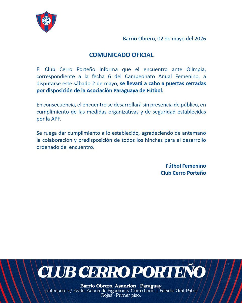 📋Comunicado oficial.