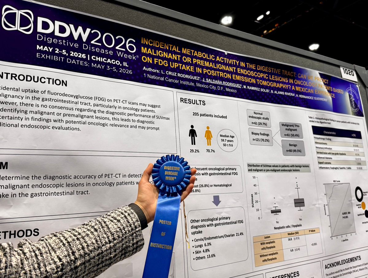 Thankful for this award in the research of incidental oncological lesions at digestive disease week