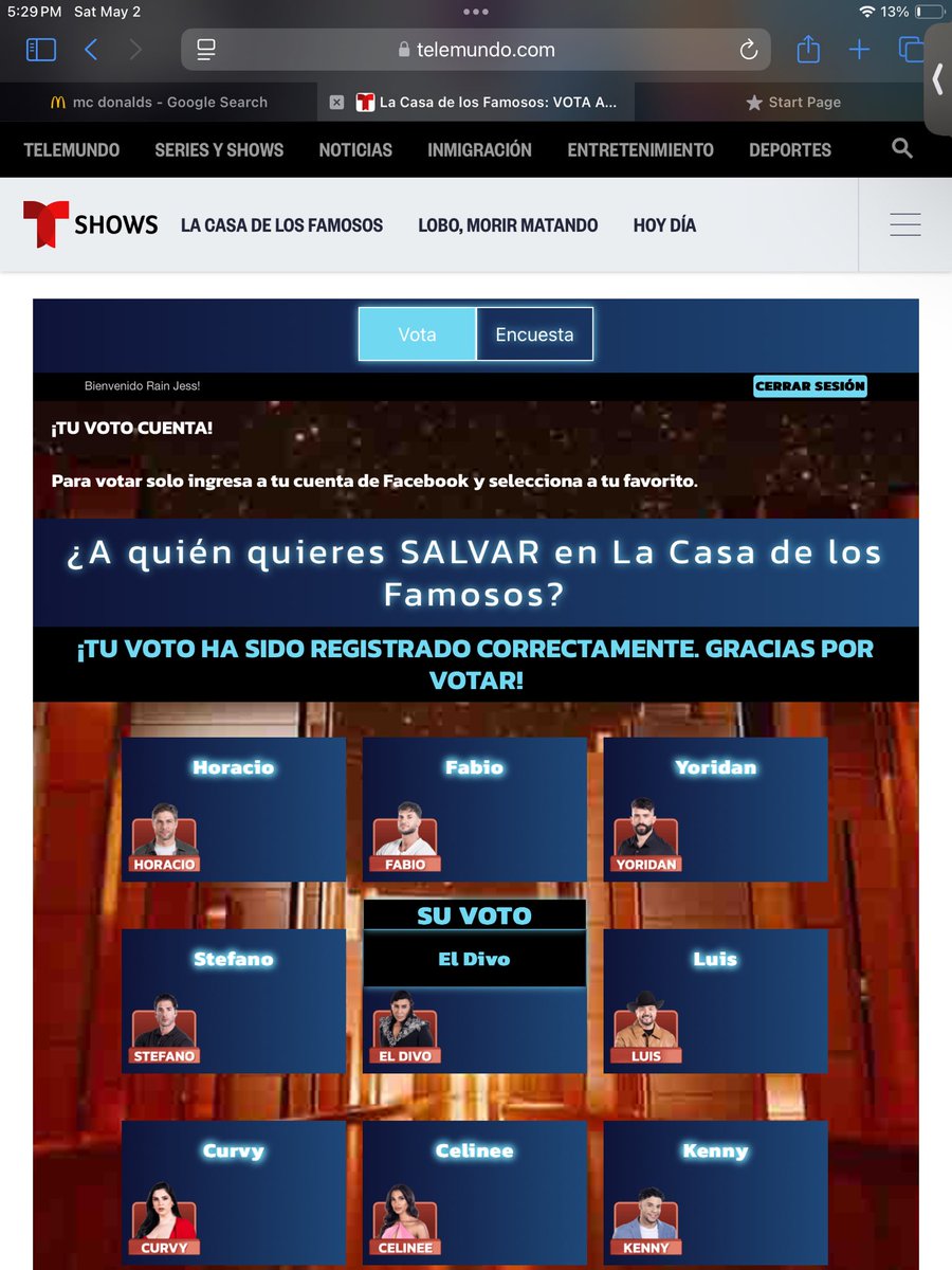 #LCDLF6 yo voto el divo <a href="/LCDLFTLMD/">La Casa De Los Famosos</a> <a href="/Telemundo/">Telemundo</a>