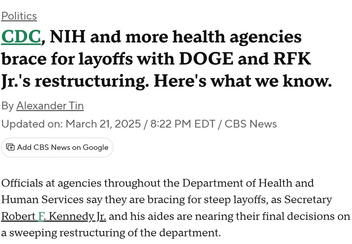 KevinHu87722879's tweet image. @_whitneywebb It is questionable that #DOGE fired thousands of #CDC workers.  Why do this unless you want to intentionally spread disease and profit on releasing a vaccine?