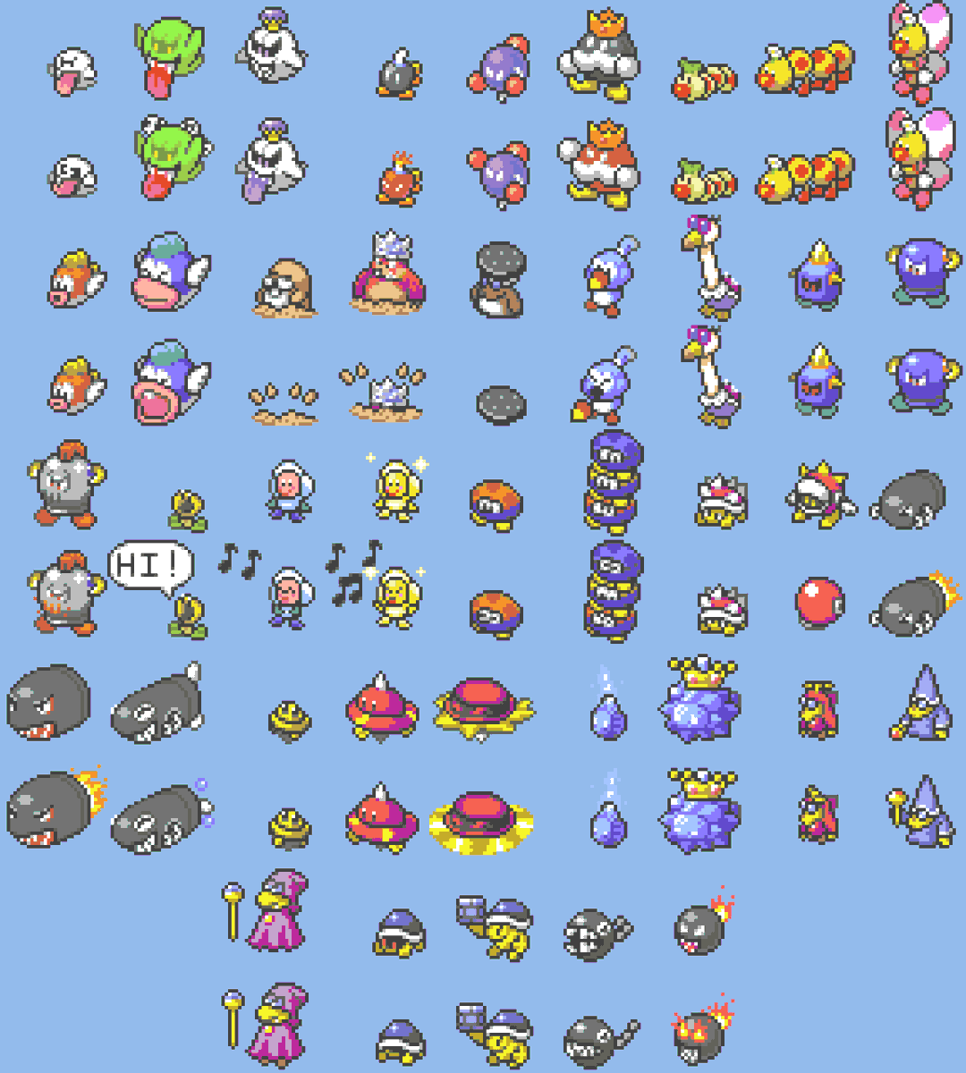 Almost every single battle sprite is finished! 
Which means I'll slowly start drifting my attention to other aspects of the Project more, starting with the Party Icons

#Mario #Pixelart #Pokemon