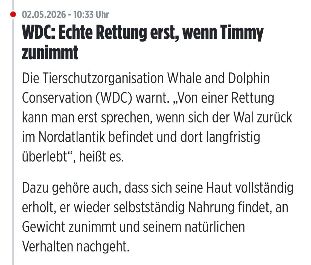 Meiner Meinung nach gibt es einen Unterschied zwischen "Rettung" und "überleben": #Timmy #Hope wurde DEFINITIV gerettet, ob er dauerhaft ÜBERLEBT wird die Zeit zeigen. Ich wünsche dem Kleinen alles Gute und hoffe, er schafft es!!! ❤️🐳