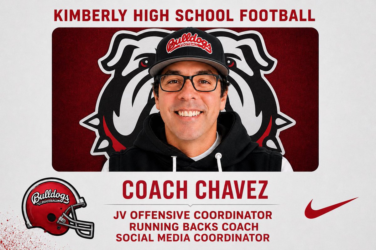 KimberlyDogsFB's tweet photo. Coach Chavez is our JV Offensive Coordinator &amp; our program’s RB Coach https://t.co/dfkckomnh2
