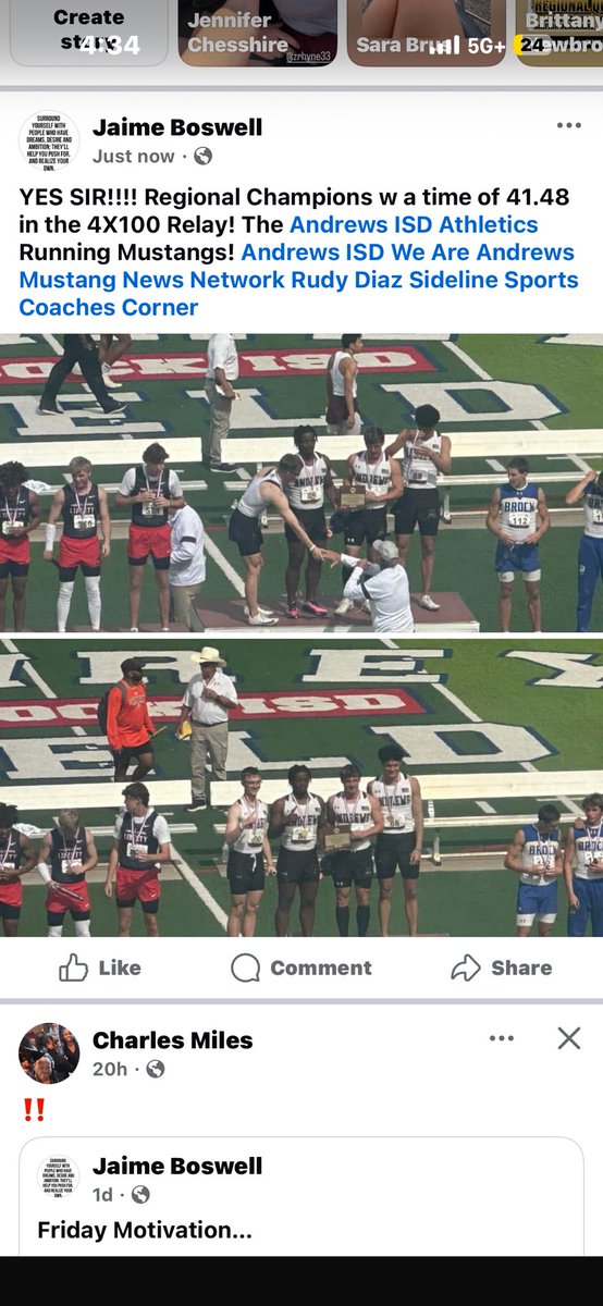 AndrewsMustangs's tweet photo. Let’s Go!!! The @uiltexas Class 4A Region 1 Champions in the 4x100 Relay! The Andrews Running Mustangs! @chris_MRTsports @OLeRoy_MRT @therealjesse_z @CoryMcIntyreTv @Andrews_ISD @MustangsNetwork @AHSmustangs_ATP The 66 yr old Andrews HS Record broken by the 2026 team! @MWTsports https://t.co/BT7cAYuwFE