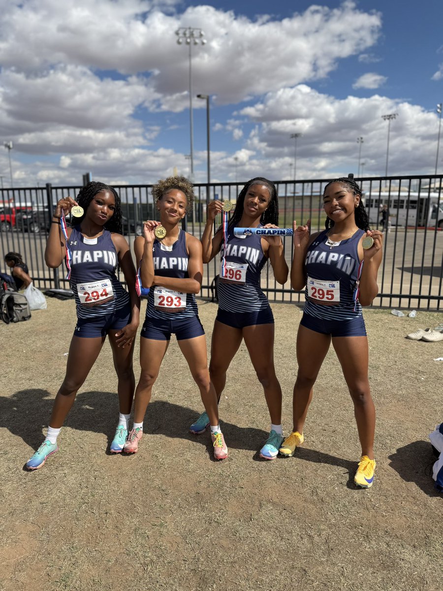 Realchapintrack's tweet photo. Girls 4x100 wins the 1-5A regional title with a time of 45.91! https://t.co/oO5Us1sdQK
