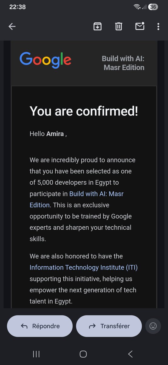 AMIRAMOHAM7's tweet photo. I am happy to share that I was selected for the Google “Build with AI: Egypt Edition” program. I will learn more about AI and Google Cloud with experts. I am excited for this great opportunity! https://t.co/dv9af0zLwT