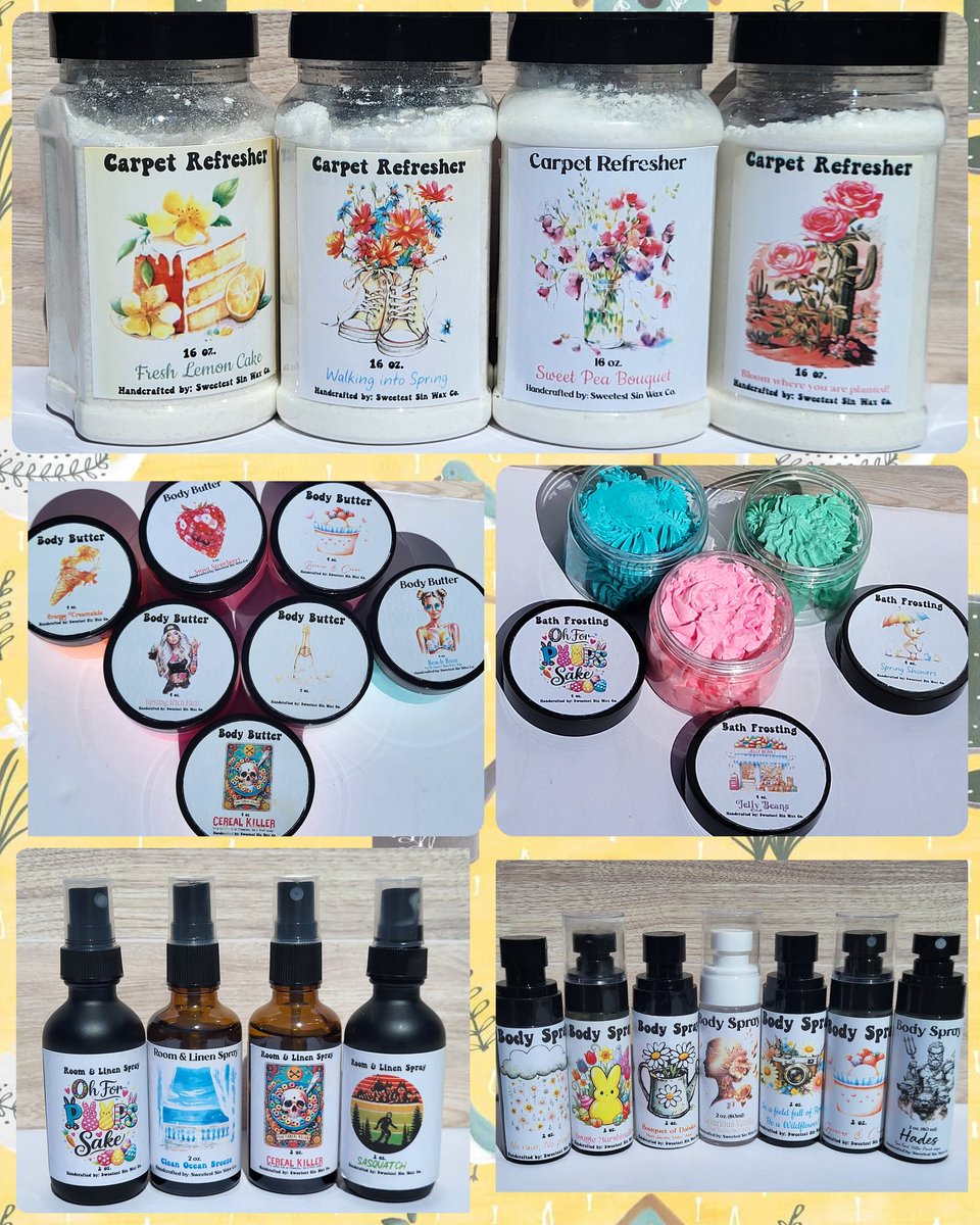 Dani3ll3Marie3's tweet image. Here are some of the amazing products available right now 🤗

My wax melts are very strong and extremely long lasting. They're so clean, you could technically eat them (highly do not recommend though)

My room &amp;amp; linen spray is deodorizing, luxurious, &amp;amp; long lasting 
#HighQuality