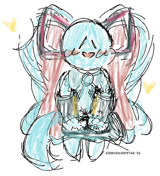 KIRBYSWARPSTAR's tweet image. elfilin as hatsune miku before i go to work

#kirby