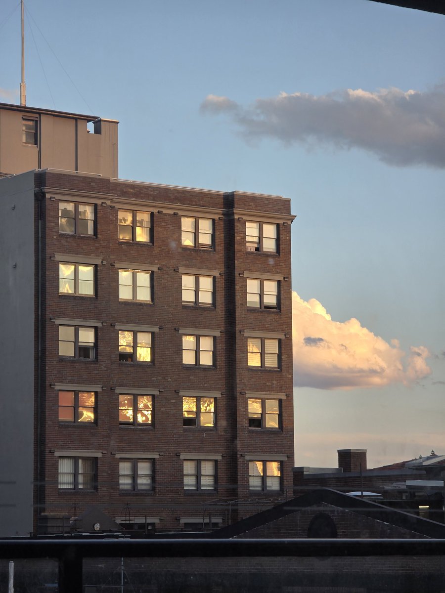 PeterCa85704183's tweet image. Sunlight and clouds reflected on an old building. #reflections #sunlight #clouds #buildings