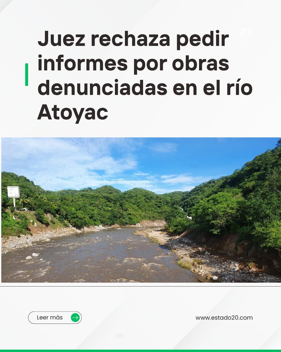 ⚖️🌊 Un juez federal en #Oaxaca se negó a solicitar información a autoridades estatales y municipales, pese a denuncias documentadas en video sobre presuntos rellenos con escombro y basura en el cauce del Río Atoyac.

estado20.com/estado/juez-re…

<a href="/PROFEPA_Mx/">PROFEPA</a> <a href="/SEMARNAT_mx/">SEMARNAT México</a> <a href="/conagua_mx/">Conagua</a>