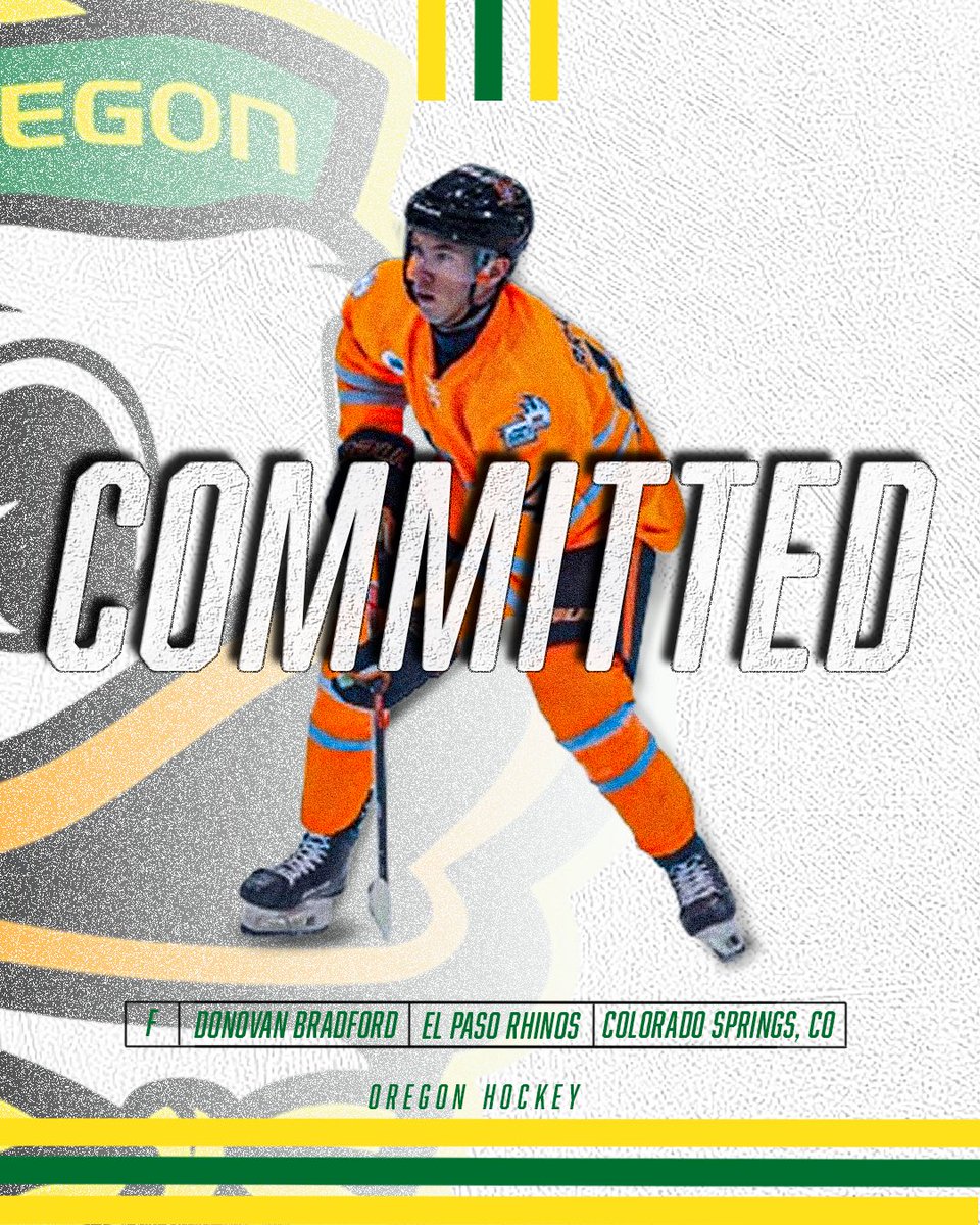 UOHockey's tweet image. ANOTHER ADDITION TO THE FLOCK!
Welcome to Oregon, Donovan Bradford 🦆

#GoDucks #UOHockey