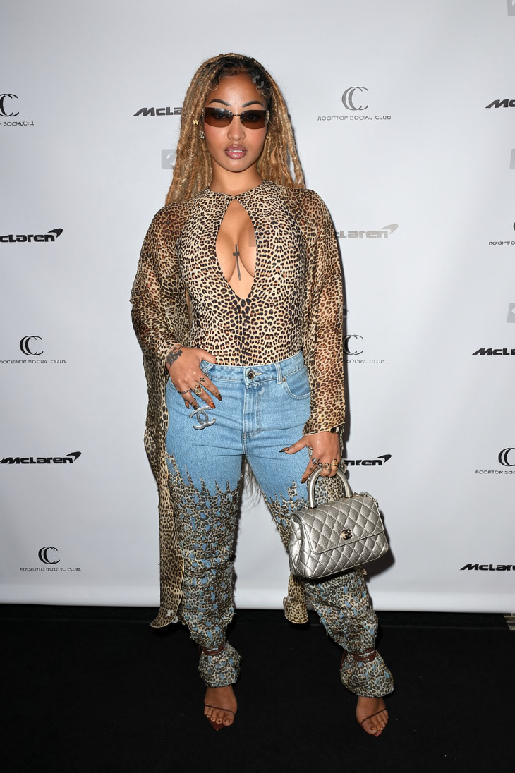 RealDealComedy's tweet image. TALK TO ME NUH! Shenseea and Rvssian attends McLaren event at CC Rooftop Social Club in Miami, Florida. RDCJ #dancehallmusic