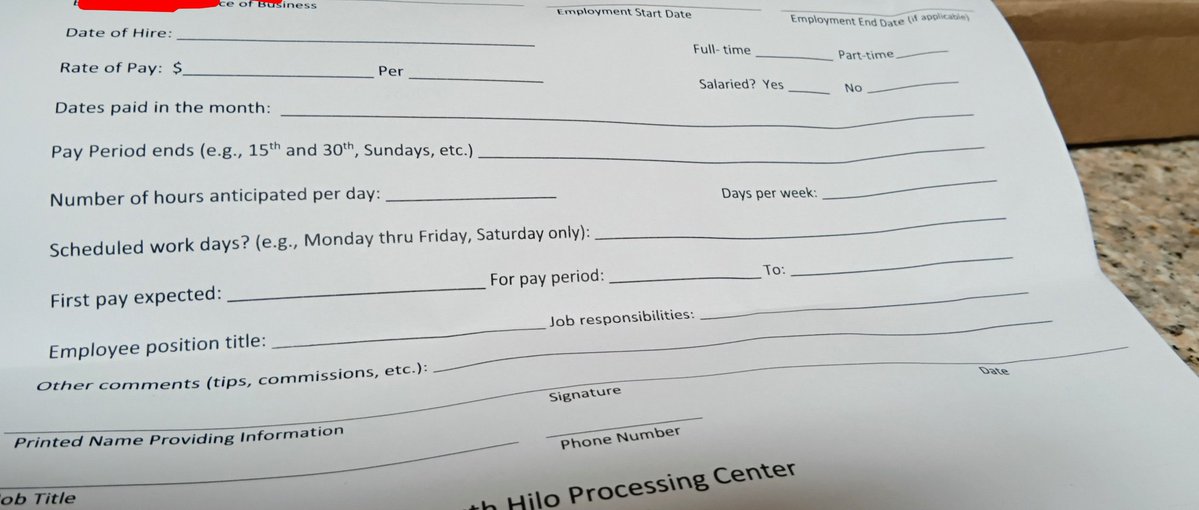 AshleyB46824012's tweet image. Dk how this form is supposed to verify my change in hours at my 1st job...doesn't say anything about when were my hours cut and when was last time I was paid? #EBT 
#Hawaii