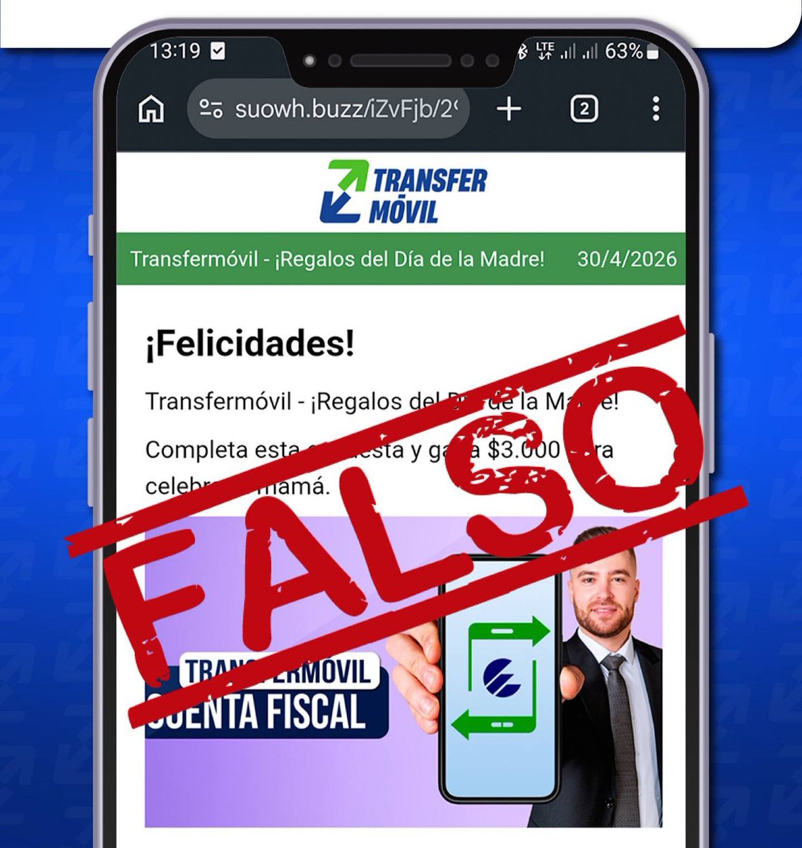 transfermovilcu's tweet image. 🚨 Se encuentra circulando información FALSA sobre entrega de premios de Transfermóvil por motivo del Día de las Madres. 🚨

Dicha información NO proviene de nuestras fuentes oficiales‼️