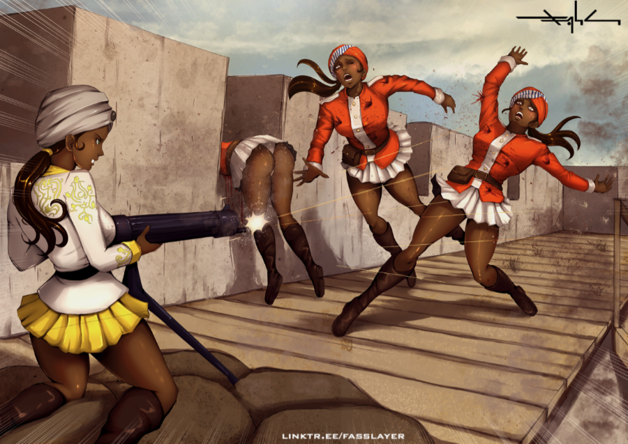 FASSLAYER's tweet image. color commission. Battle illustration. 

#combat #soldierwomen #femalesoldier #artcommission