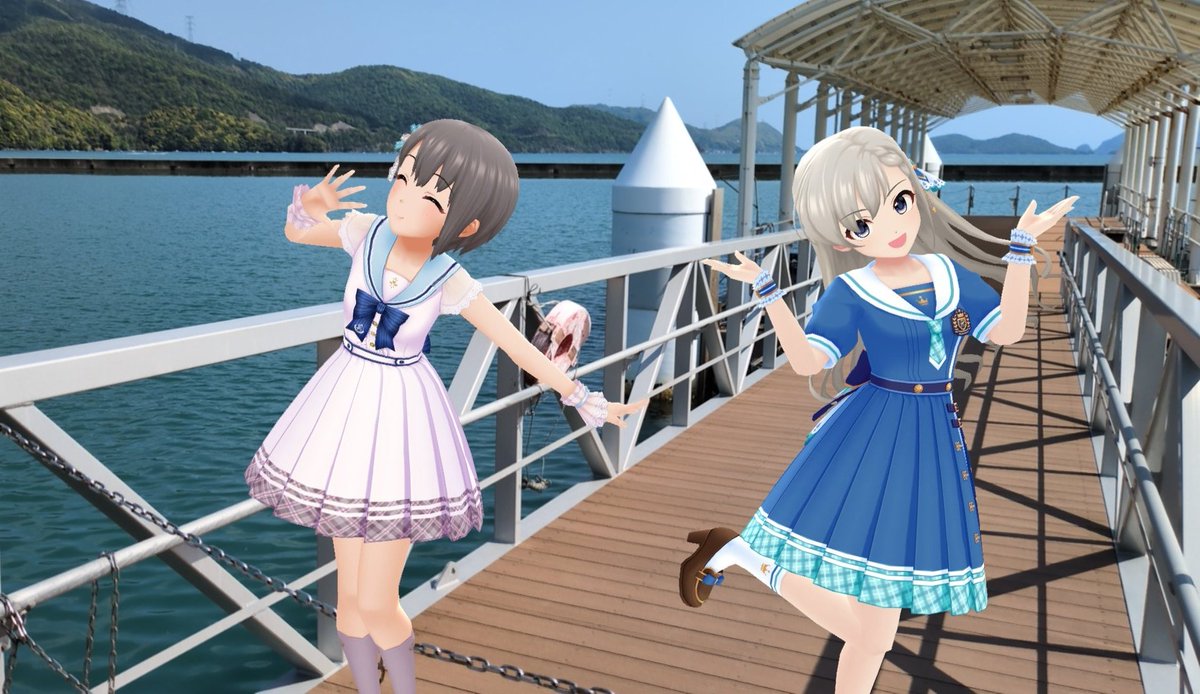 HbMonq's tweet photo. 道の駅うみんぴあ大飯で撮ったSola-irisの2人のお写真。
2・撮影時のこだわり
海を見るとSola-irisを撮りたくなりますね
#デレステAR
#デレスポAR
#久川颯
#乙倉悠貴
#Sola_iris
#うみんぴあ大飯
#デレステ・デレスポARエピソード https://t.co/73dn8YR0t7