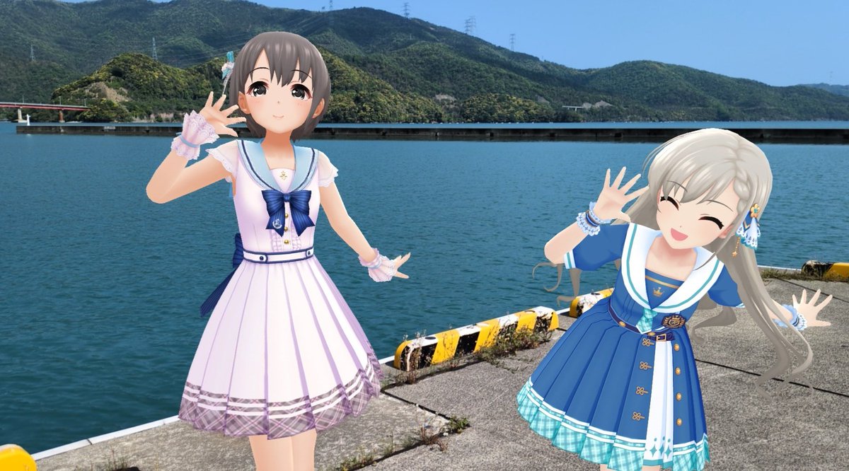 HbMonq's tweet photo. 道の駅うみんぴあ大飯で撮ったSola-irisの2人のお写真。
2・撮影時のこだわり
海を見るとSola-irisを撮りたくなりますね
#デレステAR
#デレスポAR
#久川颯
#乙倉悠貴
#Sola_iris
#うみんぴあ大飯
#デレステ・デレスポARエピソード https://t.co/73dn8YR0t7