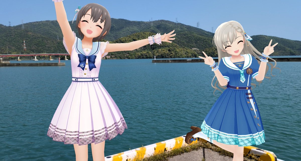 HbMonq's tweet photo. 道の駅うみんぴあ大飯で撮ったSola-irisの2人のお写真。
2・撮影時のこだわり
海を見るとSola-irisを撮りたくなりますね
#デレステAR
#デレスポAR
#久川颯
#乙倉悠貴
#Sola_iris
#うみんぴあ大飯
#デレステ・デレスポARエピソード https://t.co/73dn8YR0t7