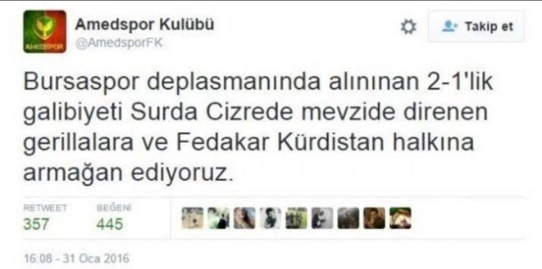 Amed budur. Buyrun tebrik edin..