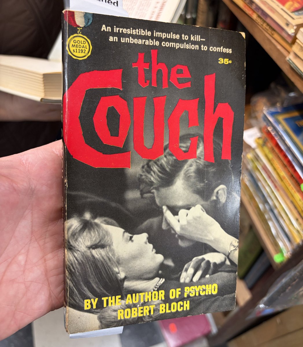 hankbukowsi's tweet image. Spotted among the collectible paperbacks at WonderBook in Frederick MD, signed copy of Robert Bloch’s The Couch.  #books #Hollywood