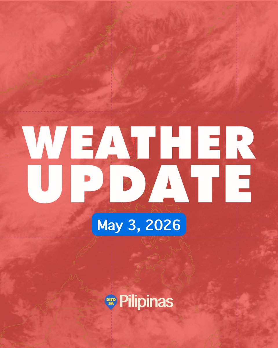 ditosapinas1's tweet image. [WEATHER UPDATE] Expect sunny weather across the country today, May 3, according to PAGASA.

Happy Sunday, everyone!

#DitoSaPilipinas #DSP #AdvisoryPH #WeatherPH #WeatherUpdatePH #PAGASA"
