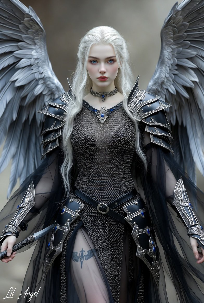 CLAngelillo's tweet photo. ❄️ Silver wings, moonlight hair, and eyes that pierce through lies. She is winter incarnate — beautiful, cold, and merciless to those who deserve it.  

The fallen angel who never truly fell… she simply chose her own side.  

#IceAngel #DarkCelestial #LilAngelArt 🖤🪽 https://t.co/Ixe2oIuPRh