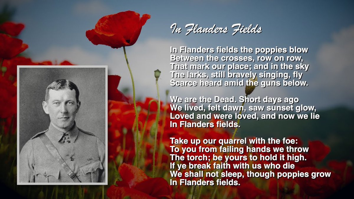 HistoryMattersX's tweet photo. We are the Dead. Short days ago
We lived, felt dawn, saw sunset glow,
Loved and were loved, and now we lie
In Flanders fields.
#3May #FirstWorldWar #JohnMcRae #InFlandersFields #Poem #WarPoem #WWI
🧵 3⃣ https://t.co/j5DQyP2Rdg